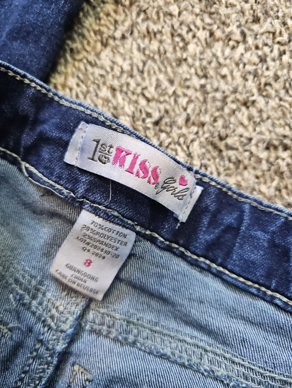 Vintage Y2K 1st Kiss Girls Size 8 Dark Wash Flare Jeans